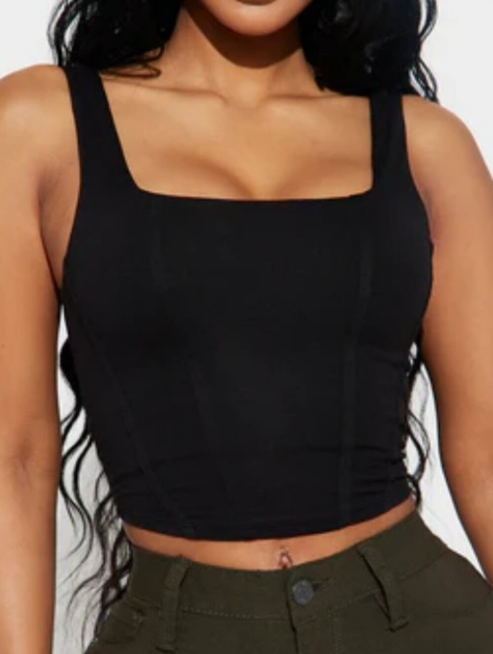 Halter back corset top